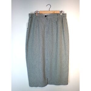 Worthington NWT JC Penny's Skirt Long Size 14 Tall Green Checkerboard Academia